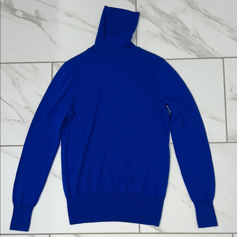 J. Crew Blue Turtleneck Sweater Classic Knit